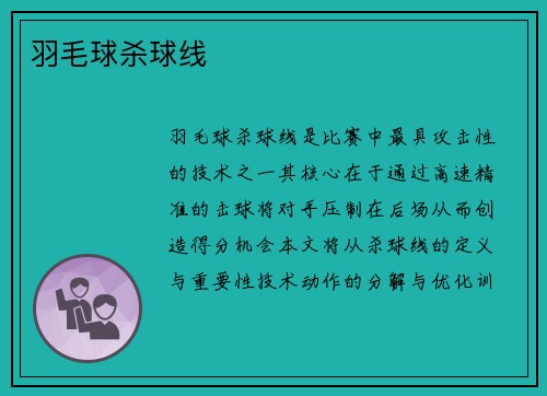 羽毛球杀球线